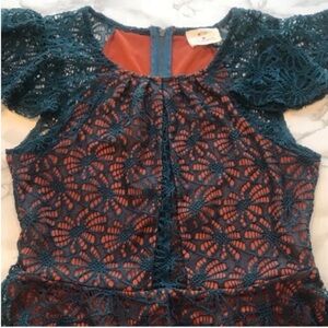 Pins & Needles Fit & Flare Lace Overlay Dress